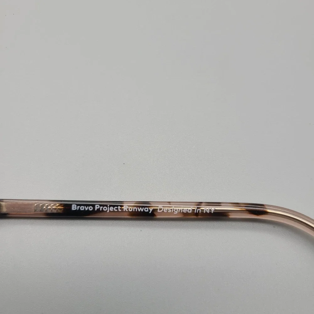 Bravo Project Runway PR143M Rose Gold Tortoise Geometric Eyeglass Frames 57-17